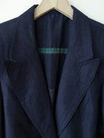 Lade das Bild in den Galerie-Viewer, Blazer Leinen 80s Marineblau (M-L)
