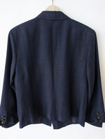 Lade das Bild in den Galerie-Viewer, Blazer Leinen 80s Marineblau (M-L)
