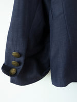 Lade das Bild in den Galerie-Viewer, Blazer Leinen 80s Marineblau (M-L)

