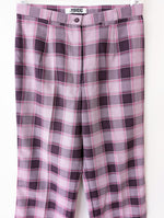 Lade das Bild in den Galerie-Viewer, Wideleg Hose Y2K Karo Lila Pink (L)
