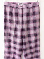 Lade das Bild in den Galerie-Viewer, Wideleg Hose Y2K Karo Lila Pink (L)
