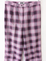 Lade das Bild in den Galerie-Viewer, Wideleg Hose Y2K Karo Lila Pink (L)
