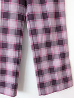 Lade das Bild in den Galerie-Viewer, Wideleg Hose Y2K Karo Lila Pink (L)
