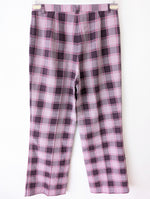 Lade das Bild in den Galerie-Viewer, Wideleg Hose Y2K Karo Lila Pink (L)
