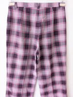Lade das Bild in den Galerie-Viewer, Wideleg Hose Y2K Karo Lila Pink (L)
