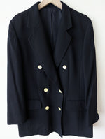 Lade das Bild in den Galerie-Viewer, *Wolle* Blazer Zweireiher 80s Klassiker (L)
