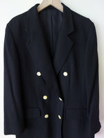 Lade das Bild in den Galerie-Viewer, *Wolle* Blazer Zweireiher 80s Klassiker (L)
