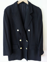 Lade das Bild in den Galerie-Viewer, *Wolle* Blazer Zweireiher 80s Klassiker (L)
