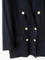 Lade das Bild in den Galerie-Viewer, *Wolle* Blazer Zweireiher 80s Klassiker (L)
