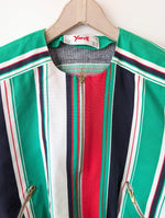Lade das Bild in den Galerie-Viewer, Blouson Jacke Cropped 80s Blockstreifen (M-L)
