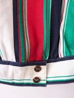 Lade das Bild in den Galerie-Viewer, Blouson Jacke Cropped 80s Blockstreifen (M-L)
