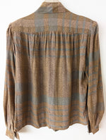 Lade das Bild in den Galerie-Viewer, *Seide* Bluse 80s Schleife Streifen (M-L)
