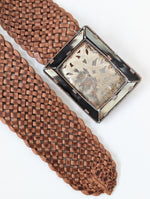 Lade das Bild in den Galerie-Viewer, Leder Flechtgürtel 70s Schnalle Bohemian (One Size)
