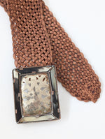 Lade das Bild in den Galerie-Viewer, Leder Flechtgürtel 70s Schnalle Bohemian (One Size)
