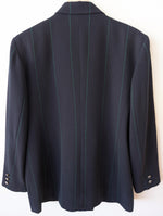 Lade das Bild in den Galerie-Viewer, Blazer 80s Nadelstreifen Grün Marine (XL)
