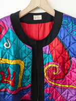Lade das Bild in den Galerie-Viewer, Cropped Blouson Wolle 80s Art Print (M-L)
