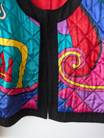 Lade das Bild in den Galerie-Viewer, Cropped Blouson Wolle 80s Art Print (M-L)
