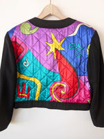 Lade das Bild in den Galerie-Viewer, Cropped Blouson Wolle 80s Art Print (M-L)
