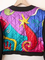 Lade das Bild in den Galerie-Viewer, Cropped Blouson Wolle 80s Art Print (M-L)
