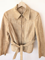 Lade das Bild in den Galerie-Viewer, Wildleder Jacke 70s Racing Beige (S)
