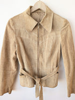 Lade das Bild in den Galerie-Viewer, Wildleder Jacke 70s Racing Beige (S)
