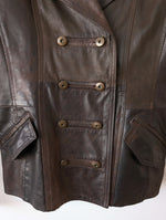 Lade das Bild in den Galerie-Viewer, Lederjacke Blazer Napoleon Military Braun (S-M)

