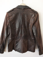 Lade das Bild in den Galerie-Viewer, Lederjacke Blazer Napoleon Military Braun (S-M)

