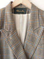 Lade das Bild in den Galerie-Viewer, *Wolle* Blazer Robert Ley 80s Tartan (S-M)
