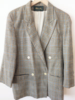 Lade das Bild in den Galerie-Viewer, *Wolle* Blazer Robert Ley 80s Tartan (S-M)
