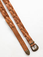 Lade das Bild in den Galerie-Viewer, *Armani* Gürtel Leder Geflecht Cognac Western (100-110)

