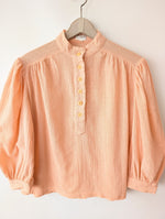 Lade das Bild in den Galerie-Viewer, Bluse 70s Ballonärmel Musselin Peach (L)

