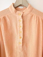 Lade das Bild in den Galerie-Viewer, Bluse 70s Ballonärmel Musselin Peach (L)
