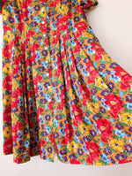 Lade das Bild in den Galerie-Viewer, *Seide* Kleid 80s Blumen Print Orange (XL)
