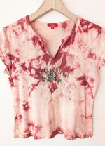 Lade das Bild in den Galerie-Viewer, Cropped Top Y2K Shirt Batic Altrosa (M)
