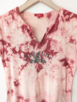 Lade das Bild in den Galerie-Viewer, Cropped Top Y2K Shirt Batic Altrosa (M)
