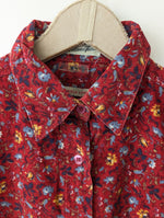 Lade das Bild in den Galerie-Viewer, *Feincord* Bluse Streublümchen Print Rot (M)
