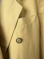 Lade das Bild in den Galerie-Viewer, *Leinen* Blazer Zweireiher 80s Buttergelb (M-L)
