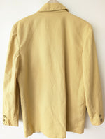 Lade das Bild in den Galerie-Viewer, *Leinen* Blazer Zweireiher 80s Buttergelb (M-L)
