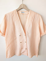 Lade das Bild in den Galerie-Viewer, *Leinen* Bluse Premium Basic Apricot Lochstick (XL)
