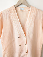 Lade das Bild in den Galerie-Viewer, *Leinen* Bluse Premium Basic Apricot Lochstick (XL)
