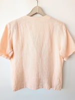 Lade das Bild in den Galerie-Viewer, *Leinen* Bluse Premium Basic Apricot Lochstick (XL)
