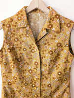 Lade das Bild in den Galerie-Viewer, *Handmade* Weste Bluse 70s Blumen Print (L)
