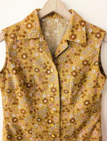 Lade das Bild in den Galerie-Viewer, *Handmade* Weste Bluse 70s Blumen Print (L)
