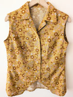 Lade das Bild in den Galerie-Viewer, *Handmade* Weste Bluse 70s Blumen Print (L)
