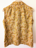 Lade das Bild in den Galerie-Viewer, *Handmade* Weste Bluse 70s Blumen Print (L)
