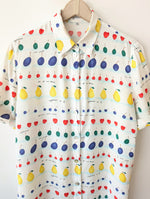 Lade das Bild in den Galerie-Viewer, Bluse Obst Print 80s Fruits (M-L)
