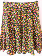 Lade das Bild in den Galerie-Viewer, *Seide* Rock Streublümchen Orange Pink (XS-S)
