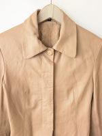 Lade das Bild in den Galerie-Viewer, Lederjacke Cropped Y2K Beige (S-M)

