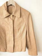 Lade das Bild in den Galerie-Viewer, Lederjacke Cropped Y2K Beige (S-M)
