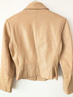 Lade das Bild in den Galerie-Viewer, Lederjacke Cropped Y2K Beige (S-M)
